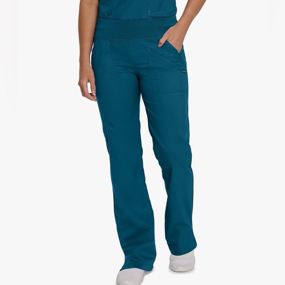 Landau Proflex Modern Fit Comfort Stretch Scrub Pants Teal 4-Pocket Women Sz 3XL